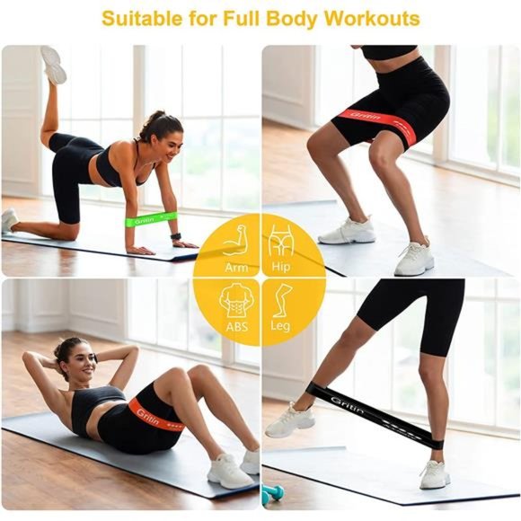 Resistance Exercise Loop Bands Set with Instruction Guide & Carry Bag - Set of 5 - Picture 5 of 6